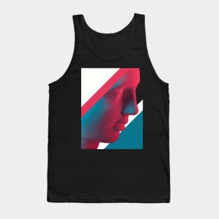 Greek Bust with Blue and Red Lighting Tank Top